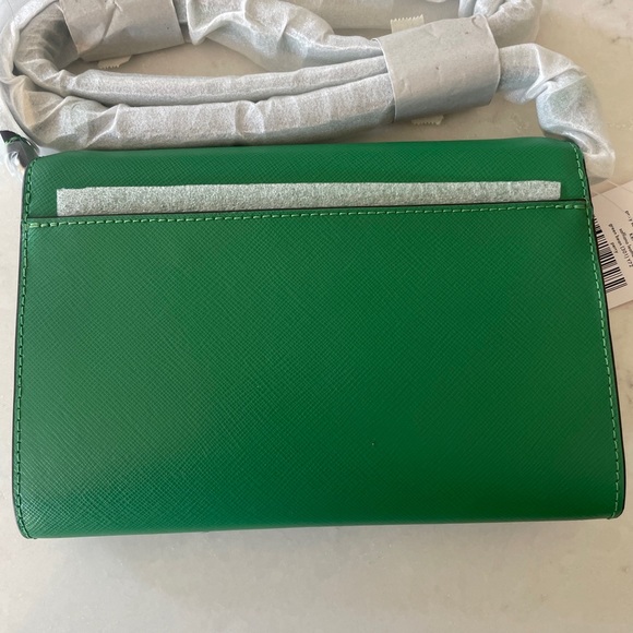 Kate Spade Perry Saffiano Leather Green Bean Crossbody Wallet Bag K8709 NWT $289 - Picture 5 of 8